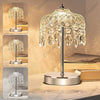 Light Luxury Crystal Table Lamp Bedroom Bedside European Retro Decorative Night Light Atmosphere Home Lighting Fixtures