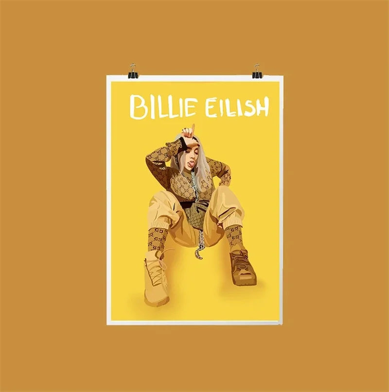 Rap Music Album Cover Happier Than Ever Poster Aesthetic Rapper Hip Hop Rock Canvas Wall Art Ideal for Room Decor