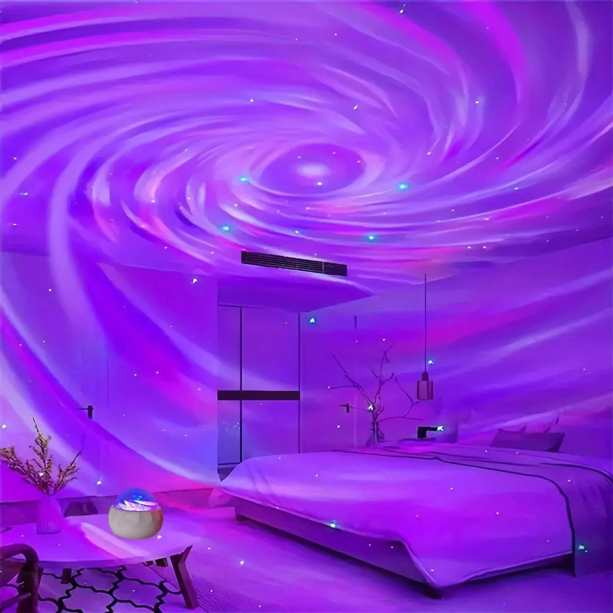 Northern Lights Starry Sky Projector Lamp LED Atmosphere Light Night Aura Aurora Glowing Lamp for Room Party Decoration Gifts