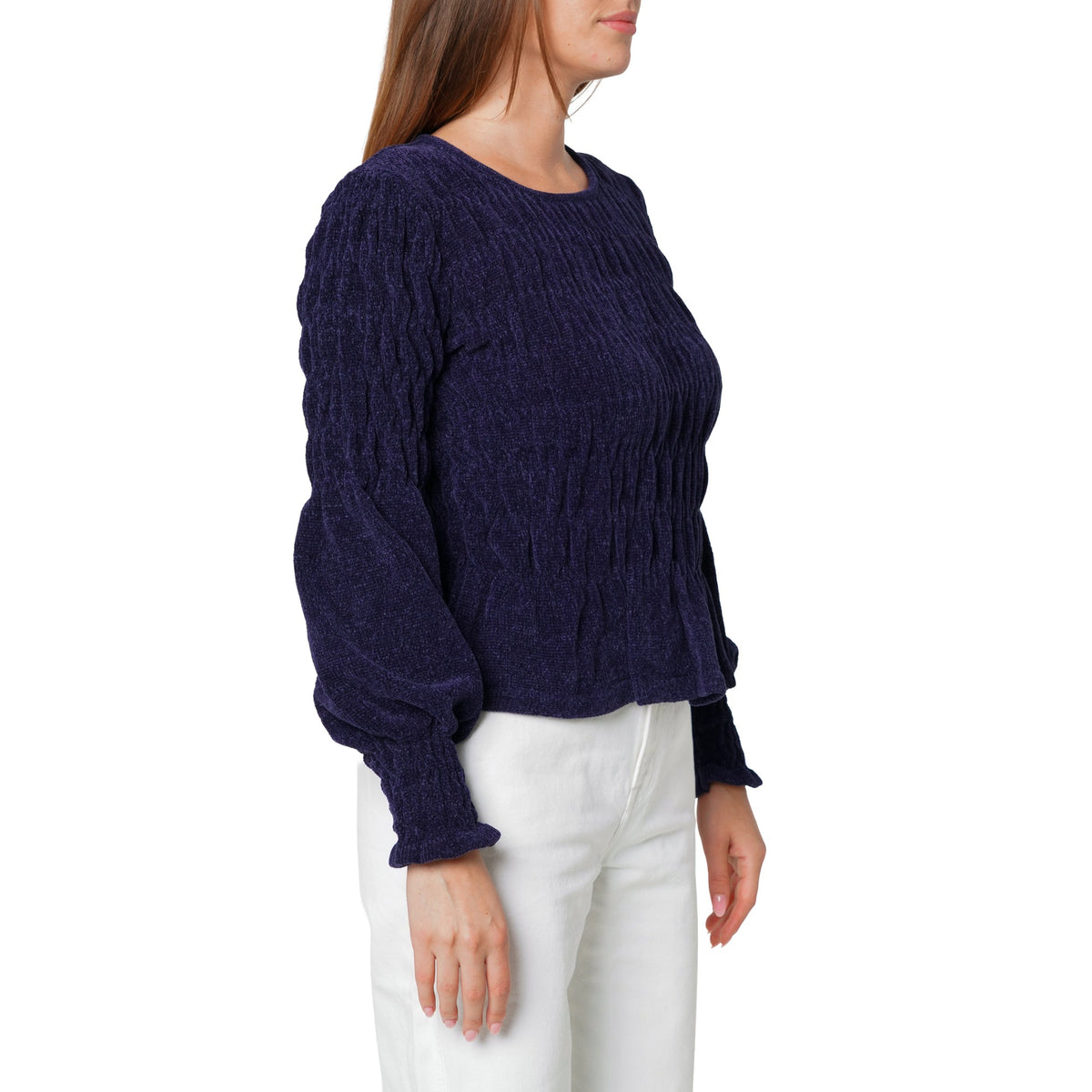 Women's Peplum Sweater In Midnight