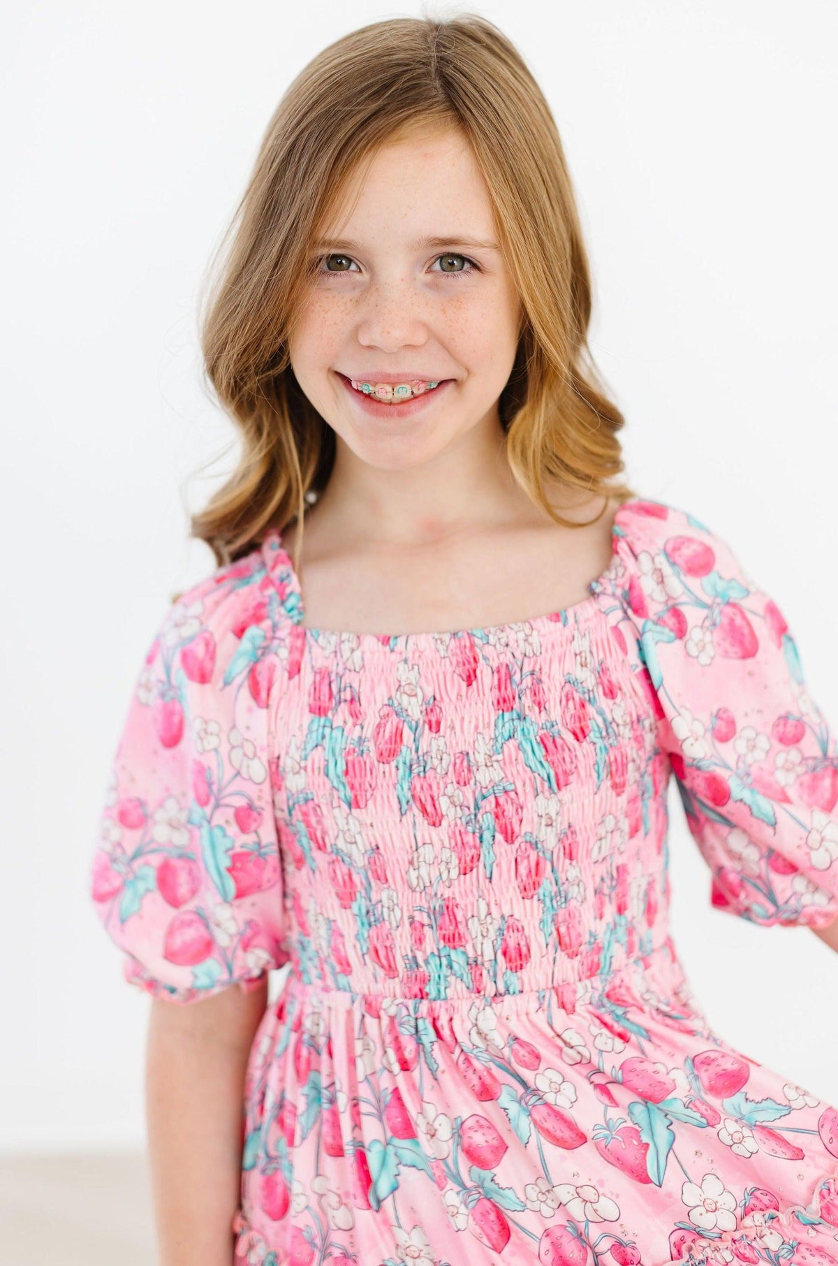 SALE Strawberry Shortcake Smocked Ruffle Dress