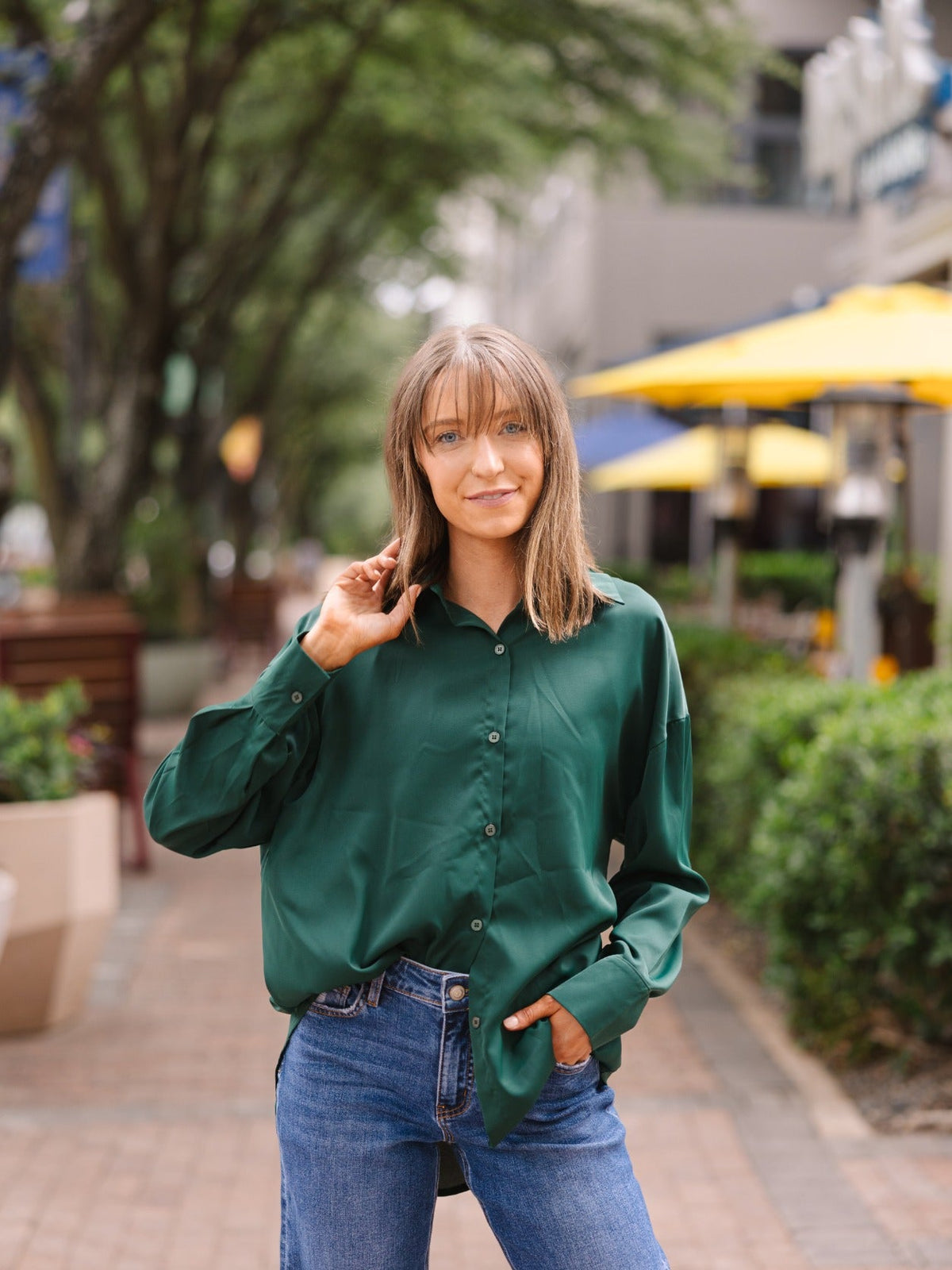 Kathryn Classic Button-Up, Forest Green