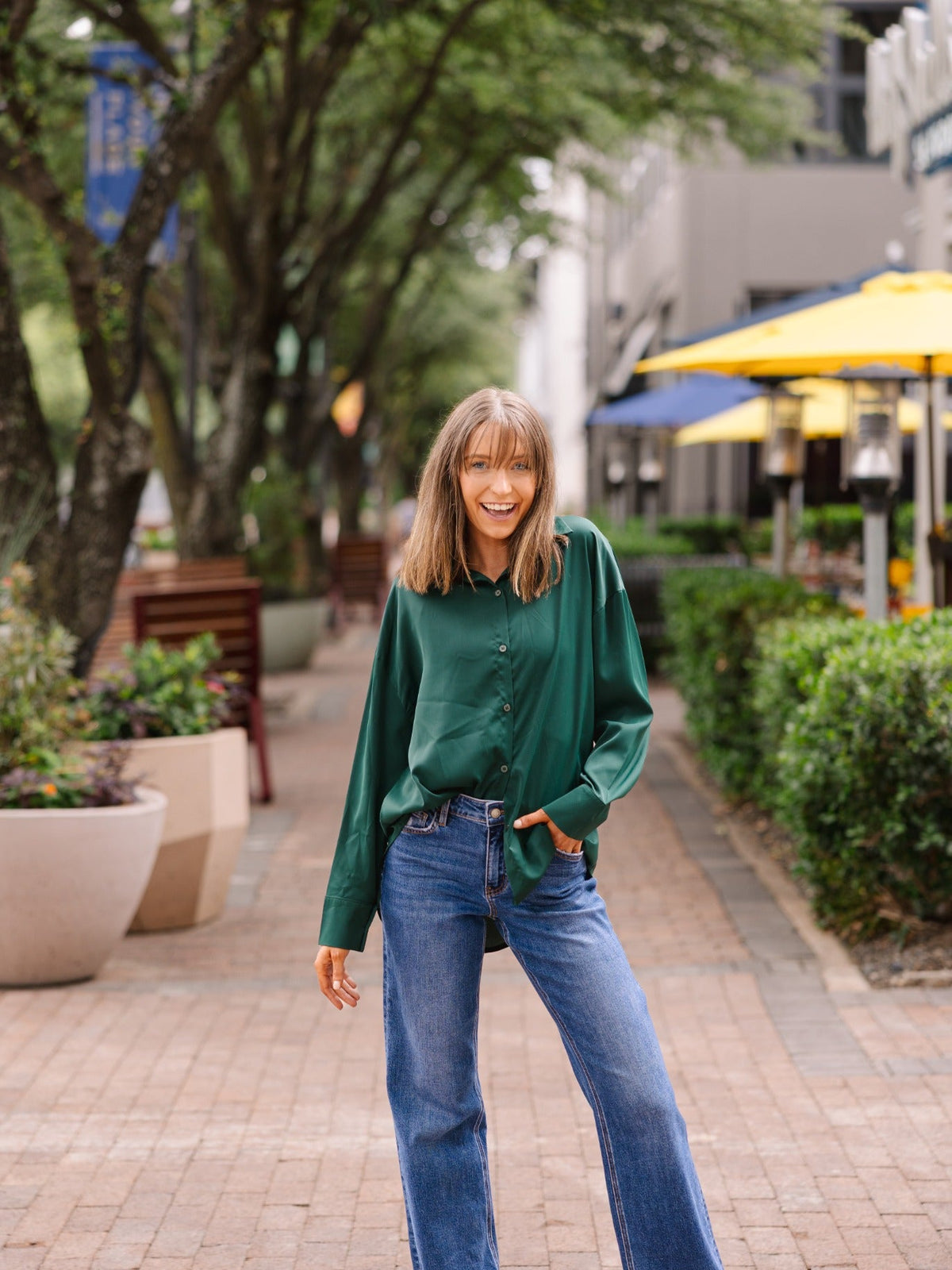 Kathryn Classic Button-Up, Forest Green