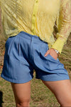 Trouser Shorts, Chambray