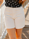 The Olivia High Rise Denim Shorts, White