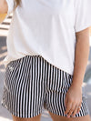 Trouser Shorts, Black Stripes