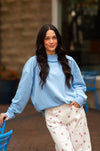 Mock Neck Sweatshirt, Blue