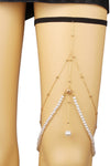 Strappy Pearl Chain Leg Garter