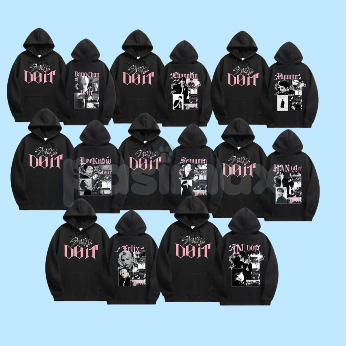 SKKZ K-pop Boysband Member Inspired 2-Sided Hoodie – Fan Merch Pullover, K-Pop Idol Streetwear, Unisex
