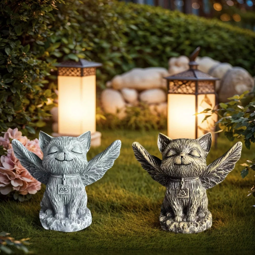1 Exquisite Fantasy Angel Cat Figurine with Wings, Adding a Dreamy Touch to the Home and Creating a Mysterious Fairy Tale Atmosphere