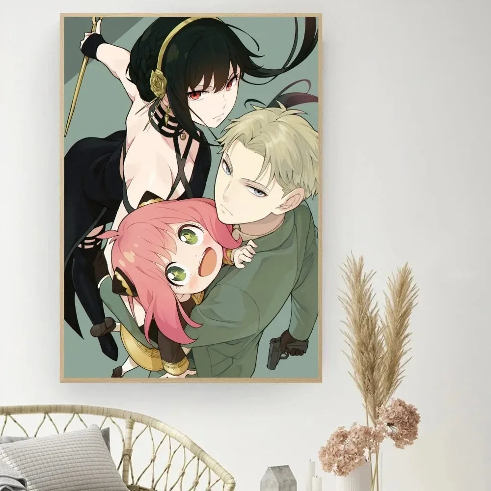Classic Retro Wall Art, Anime "Spy X Family", HD Canvas Printed Poster, Home Living Room Bedroom Decorative Painting