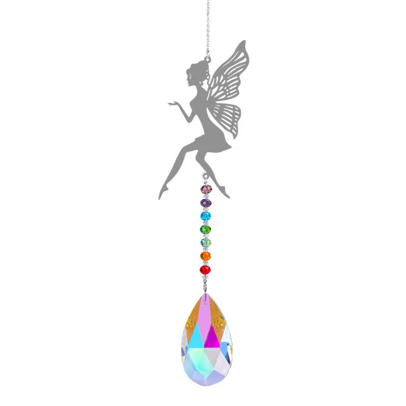 Animal metal sheet butterfly pendant crystal ball prism sun catcher DIY hanging decoration window decoration garden sun catcher
