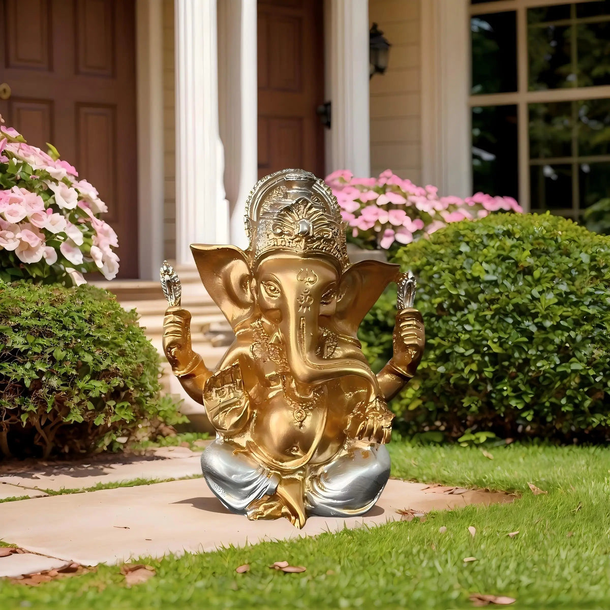 1 Exquisite Indian Ganesha Golden Statue Ornament, a Good Item for Blessing and Good Fortune in the Home, Indian Art Style Decoration