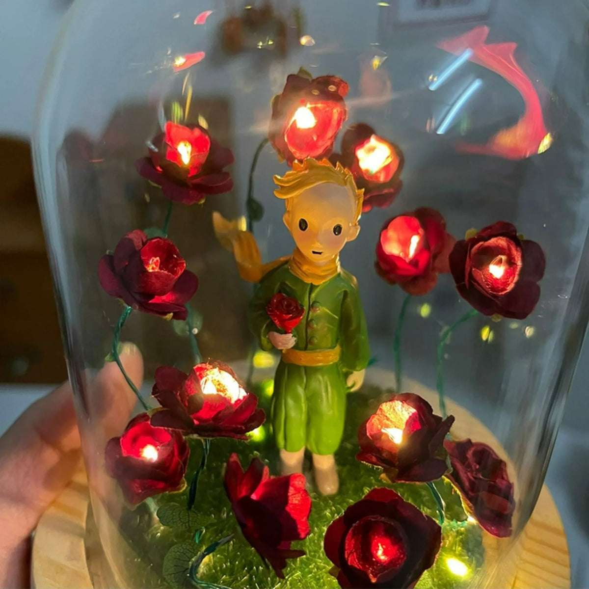 Little Prince Night Light Immortal Rose Atmosphere Lamp Handmade DIY Gift Christmas Valentine Birthday Gift for Girl