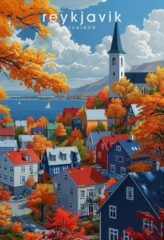 Europe Travel Poster European Natural Landscape Poster Canvas Painting Fjords Northern Lights Cornwall Traveling Wall Decoration