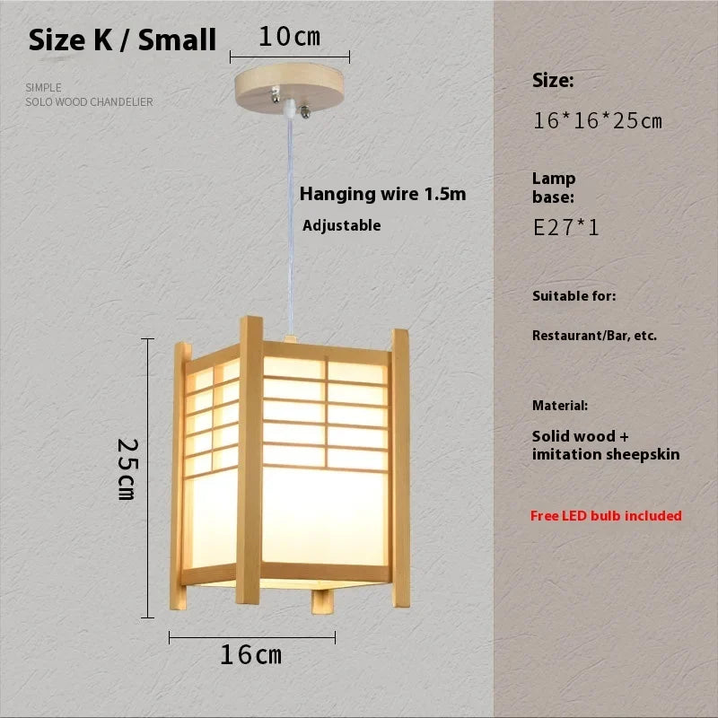 Solid Wooden Pendant Light For Livingroom Dining Room Kitchen Homestay Japan Style Suspension Hanging Lamp Art Decoration E27