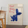 Modern Blue Balloon Dog Wall Art Canvas Shit Happens And That's Ok Painting Quote Posters For Living Room Bedroom Home Decor