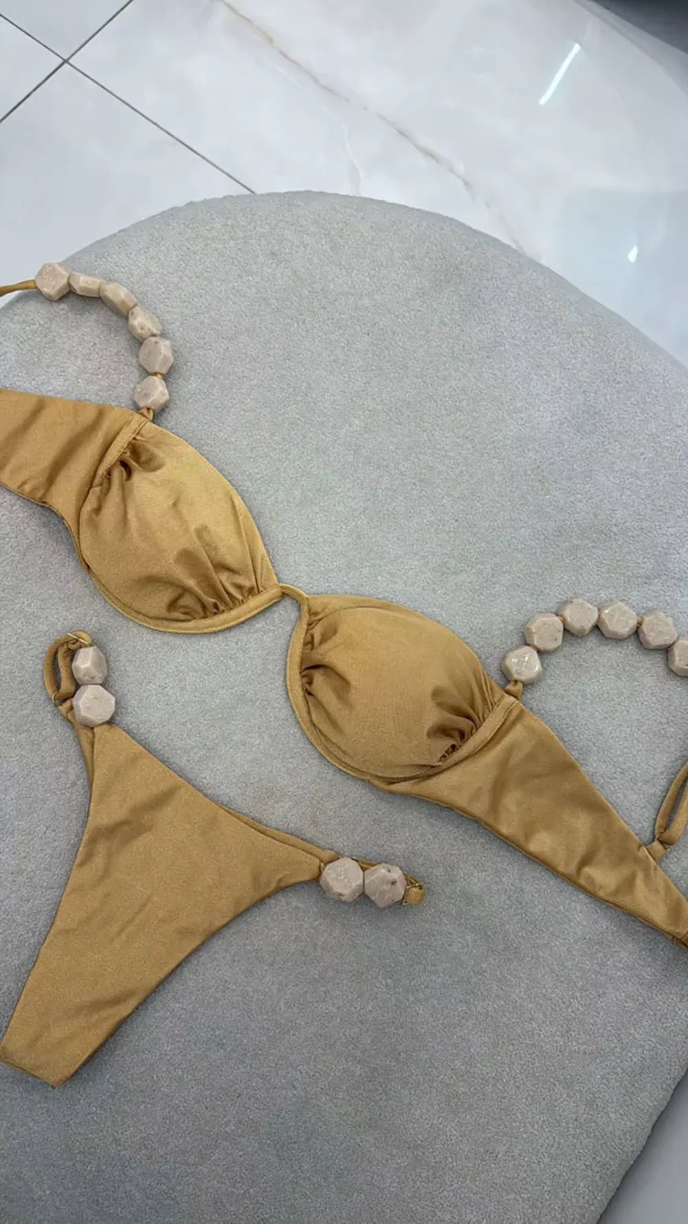 2026 Sexy Bikini Set High Waist Golden Printed Women Swimwear Push Up Bikinis Swimsuit Female Biquini Bathing Suit