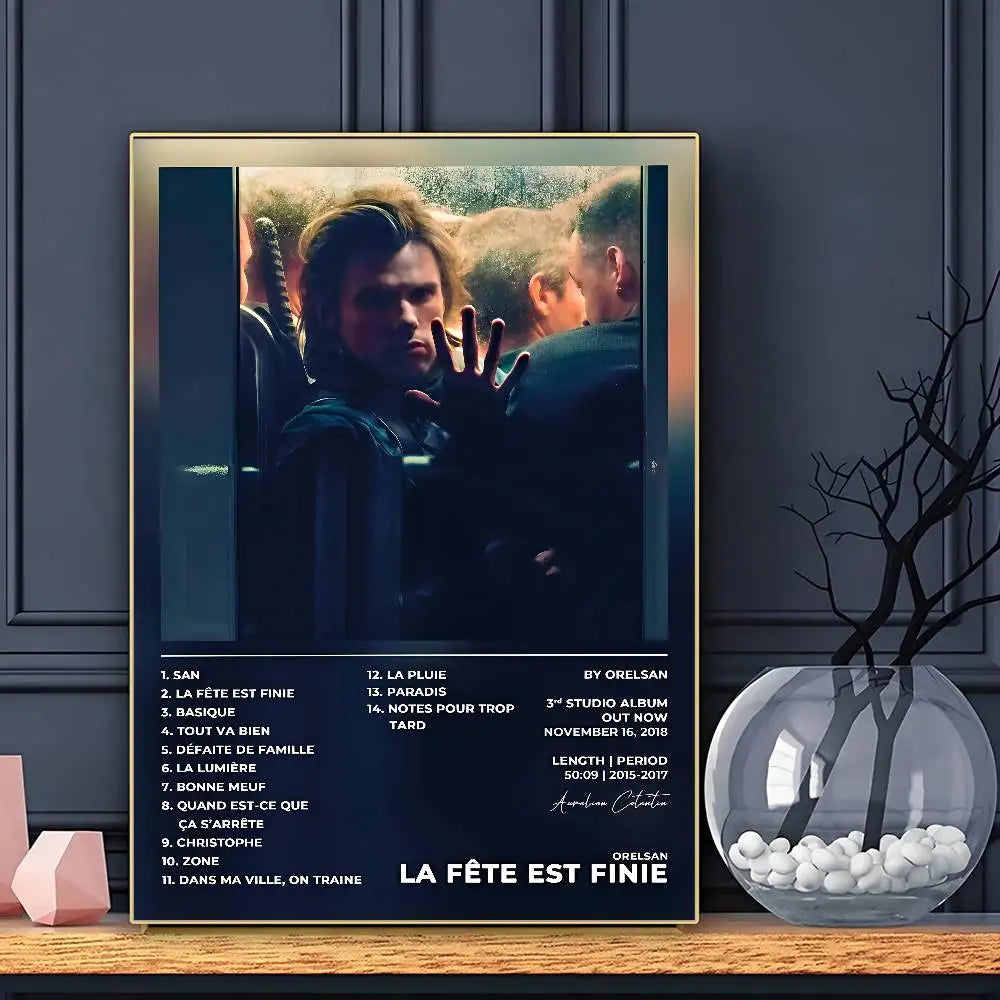 Rapper Orelsan Poster Sticky Wall Art Printing Waterproof Home Living Bed Room Bar Aesthetic Decor