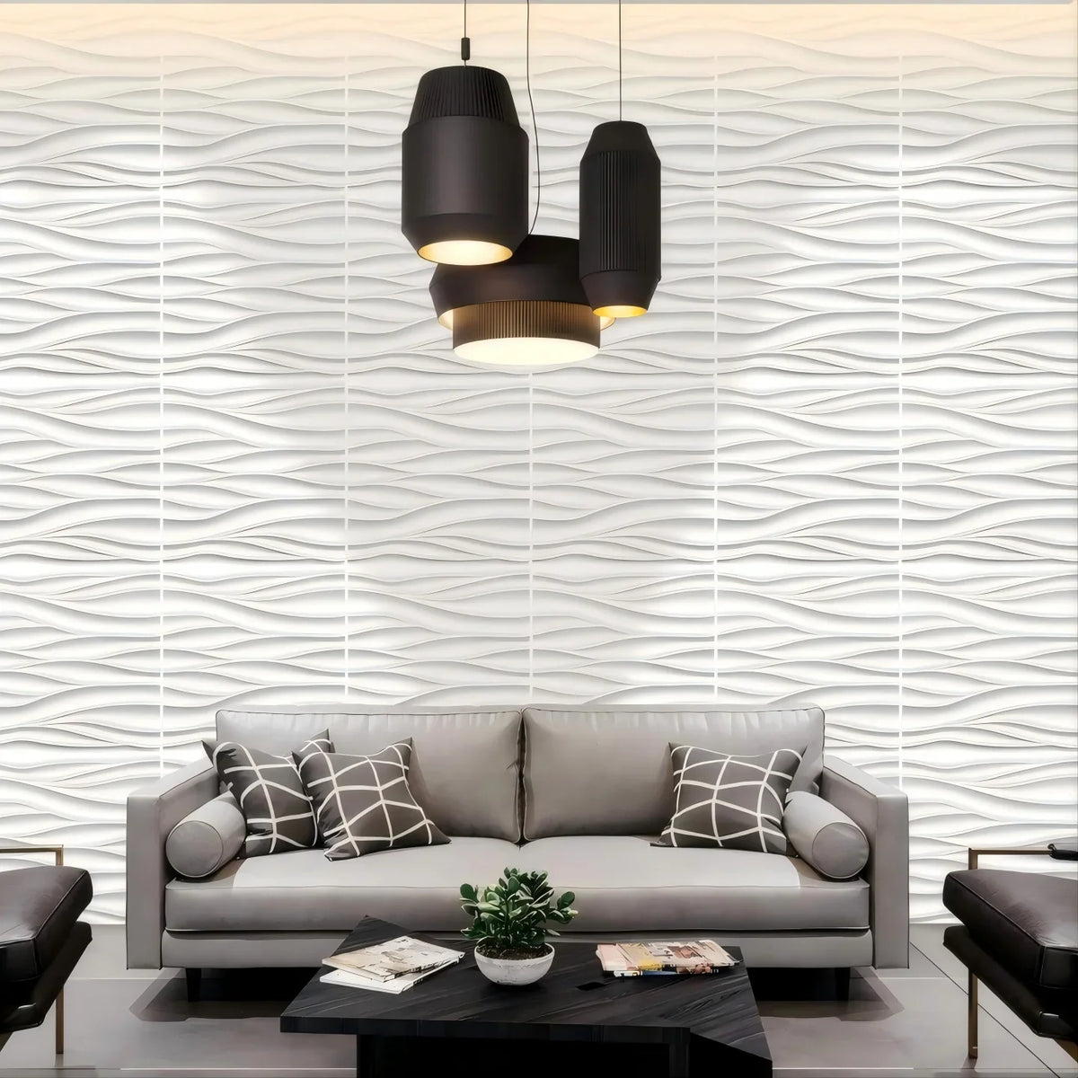 30x30cm Three-dimensional Wave Wall Panels Interior Wall Decor Paintable Wallpaper 3D Wall Decor Covering Panels For Living Room