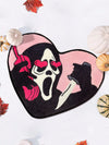 VIKAMA Heart-Shaped Skull Carpet Soft and Comfortable Halloween Decorative Floor Mat Bedside Rug Bathroom Foot Mat Home Decor
