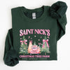 Saint Nick's Christmas Tree Farm Retro Winter Santa Snow Xmas Seasonal Sweatshirt