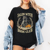 Salem Book Club Cat Retro Classic Vintage Halloween Reading Books Witchy Favorites Collection Graphic Tee