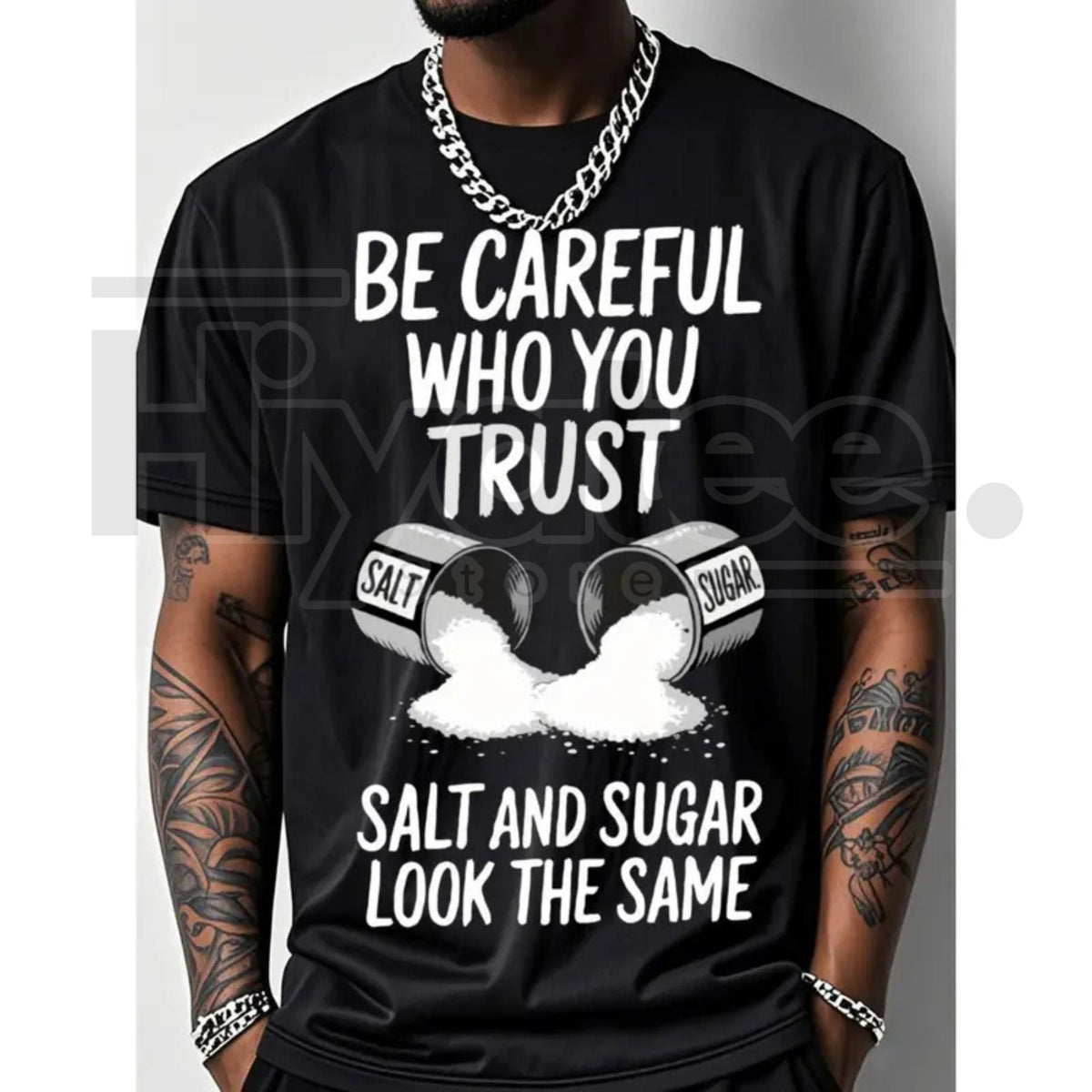 "Salt Graphic: Be Careful Who You Trust" – 200g Cotton Outdoor Fitness Top