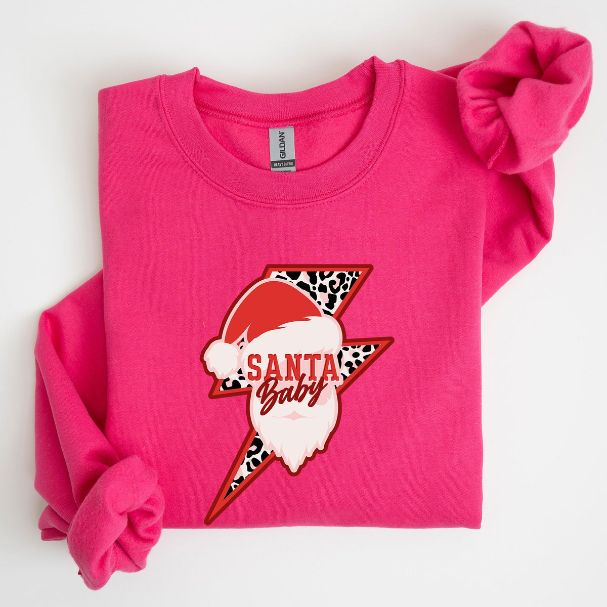 Santa Baby Lightning Bolt Christmas Retro Rock And Roll Spirit Vintage Sweatshirt