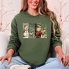 Santa Snowman Christmas Tree Reindeer Holiday Icons Cozy Festive Seasonal Sweatshirt