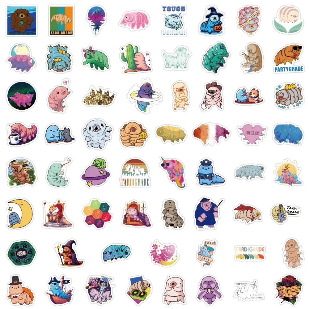 10/30/50pcs Cool Cartoon Animal Tardigrade Stickers Stationery Fridge Travel Luggage Guitar Car Classics Toy Sticker for Kids