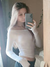 Women's Sexy Long Sleeve T-Shirt Cotton Crop Slim Fit Black White Slash Neck Tee Shirt Femme 2025