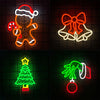 Christmas Series Neon Signs, Bells And Gingerbread Man Icons, Powered By Usb, Used For Room, Bar And Theme Party Art Decor.