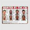 BarMovieArt Prison Break FBI Metal Plaque - Wanted Poster Tin Sign with Iconic Inmate Mugshots & FBI Logos, Stunning Decor