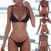 Womens Bikini Set Summer Swimsuit New Solid Color Two-piece Swimsuit Suit Fashion Casual Versatile Bikini Beachwear Bathing Suit