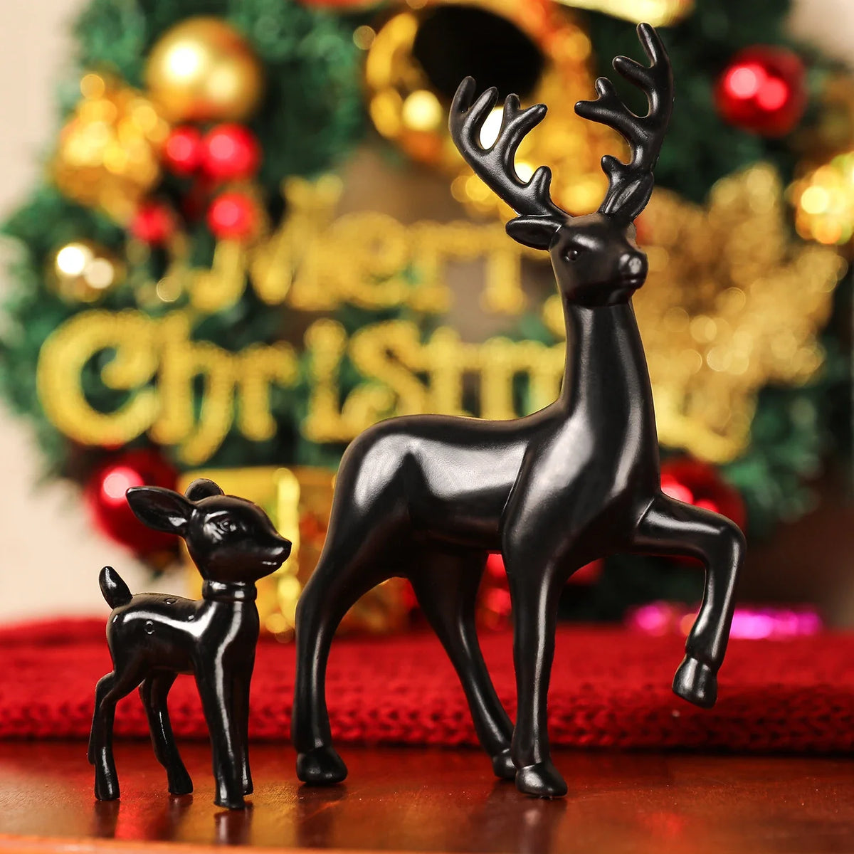 2 pcs/set, Christmas reindeer family set, Christmas Decor, Resin Statue Festive Home Decorations, Indoor Decor ,Christmas gifts.