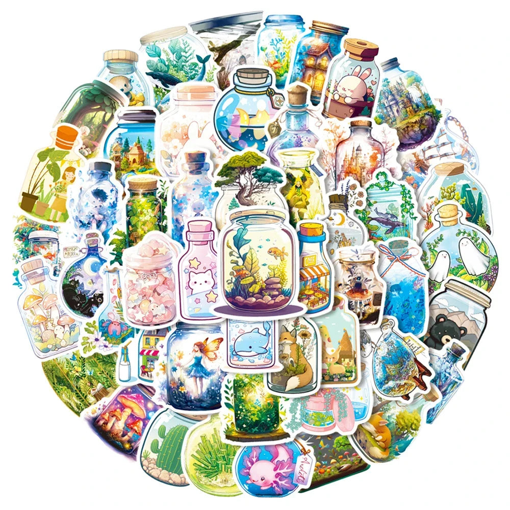 10/30/50pcs Cartoon Magic Potion Bottle Graffiti Stickers Decals Laptop Suitcase Phone Notebook Guitar Decoration Sticker Toys