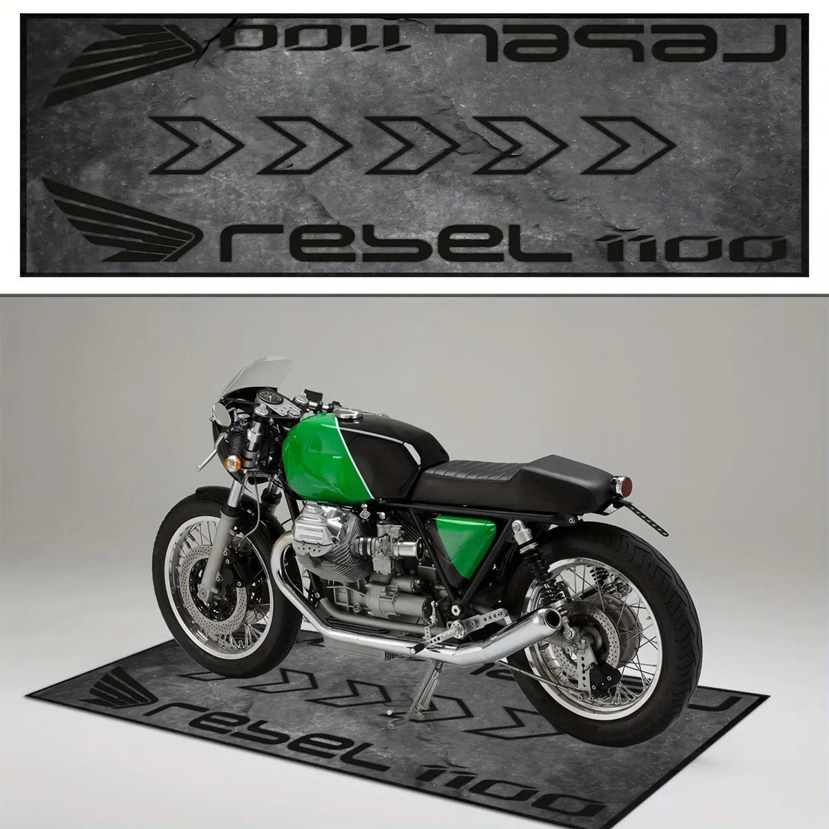 VIKAMA Premium Flannel Motorcycle Carpet, Motorcycle Floor Mat, Parking Mat, Oil-Proof, Anti-Slip, Stain-Proof, Home Decoration