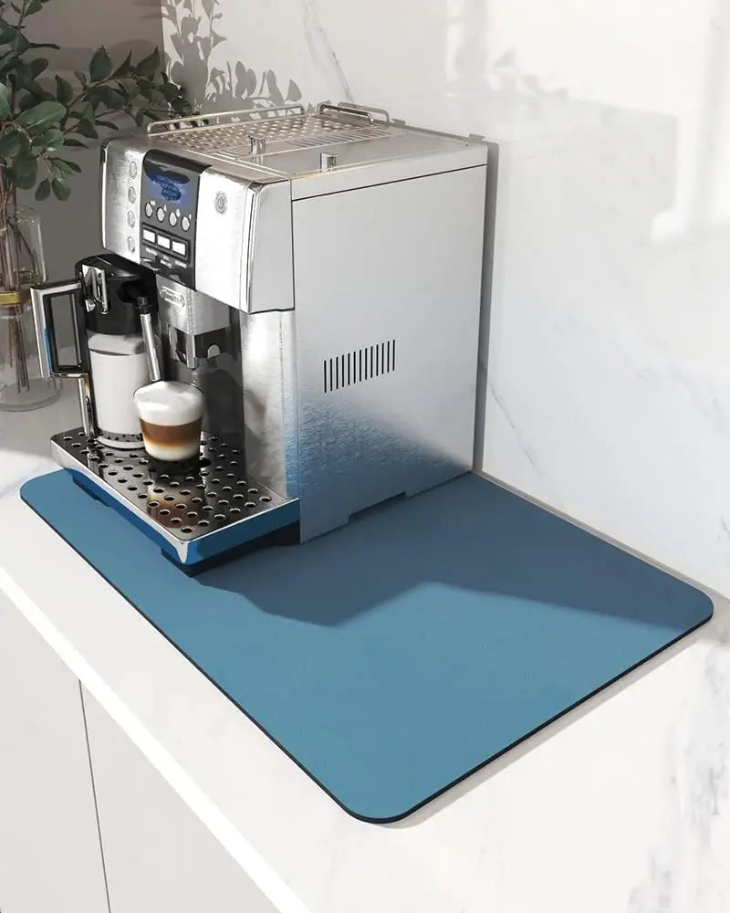 VIKAMA Coffee Machine Mat Rubber Backing Water-Absorbent Dish Drying Pad Kitchen Worktop Drainage Mat Home Decor