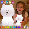 LED Cute Bear Mood Light Night Lamp Children's Bedroom Bedside Lights LED Table Light Living Room Floor Light Birthday Gift