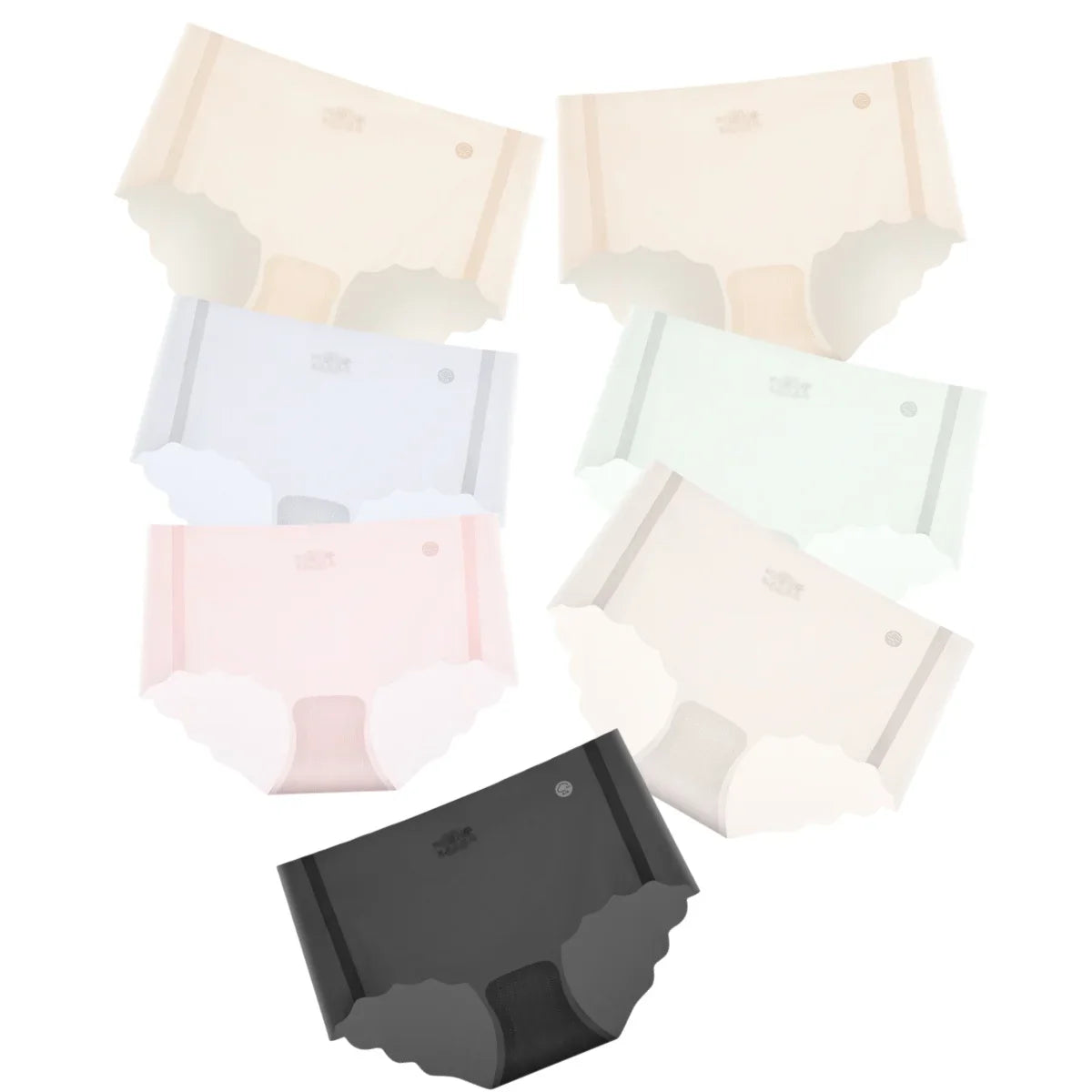7Pcs/Set Ultra-Thin Panties Women's Sexy Lingerie Quick Drying Briefs Low Rise Underwear Summer Invisible Ice Silk Panties