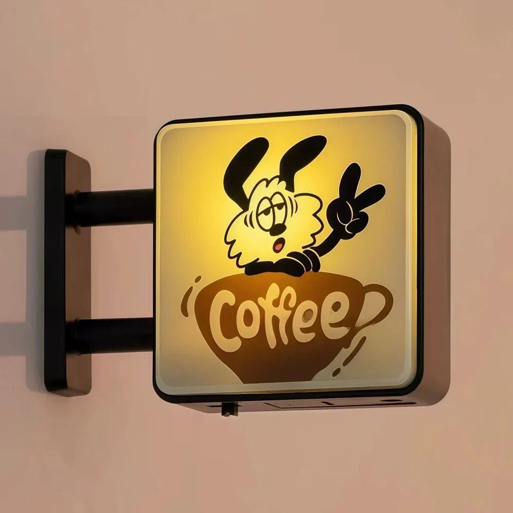 Retro Coffee Corner Refrigerator Magnet Light Fridge Magnet Magnetic Home Miniature Pegboard Coffee Shop Glowing Decoration