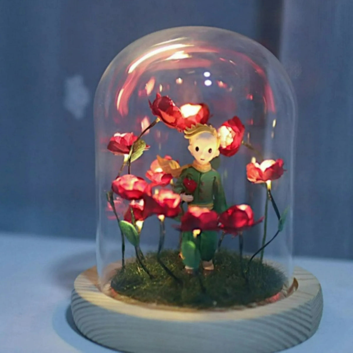 Little Prince Night Light Immortal Rose Atmosphere Lamp Handmade DIY Gift Christmas Valentine Birthday Gift for Girl