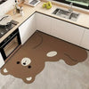 VIKAMA Cartoon Panda Kitchen Rug, Absorbent Non-Slip Irregular L-Shaped Floor Mat, Kitchen Mat, Bathroom Foot Mat Home Decor
