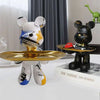 21cm Graffiti Bear Ornament Figurine Home Decoration Animal Statue Keys Storage Shelf Modern Room Sculpture Table Decor Gift