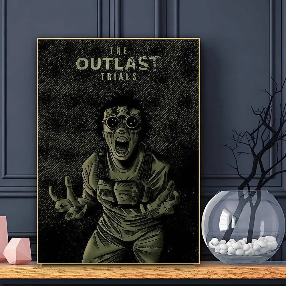 GAME The Outlast T-Trials Poster HD Art Sticky Wall Waterproof Home Living Room Bar Decoration
