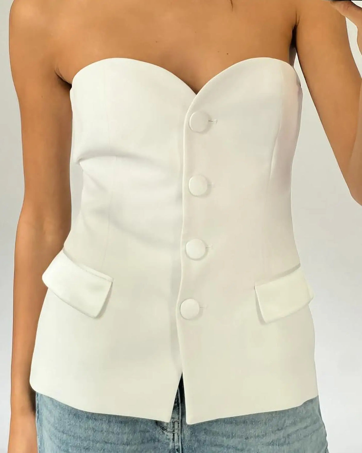 2024 Summer Fashion Woman Shorts Set Solid Chic Slim Tube Corset Top + Commuet Office Lady Wild Female Culottes Street
