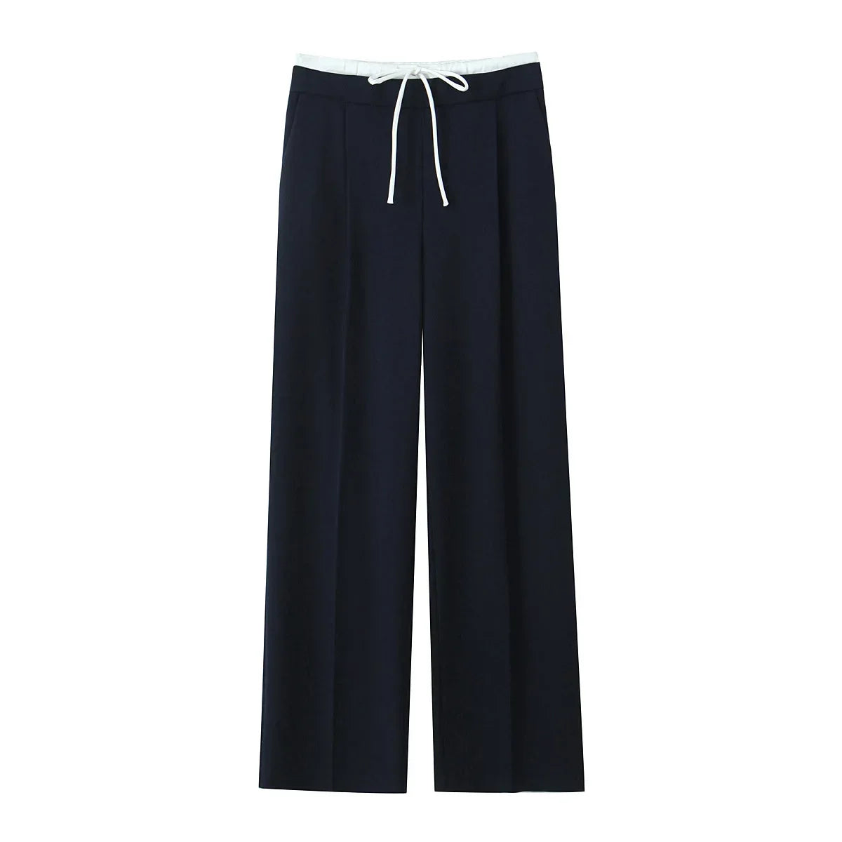 Willshela Women Fashion Solid Lace Up Side Zipper Straight Pants Vintage High Elastic Waist Female Chic Lady Trousers