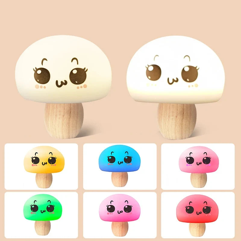Mushroom Lamp Light Touch Sensor Mini LED Magnetic USB Night Lights Atmosphere Lamp Bedroom Soft Baby Child Sleeping Lamp
