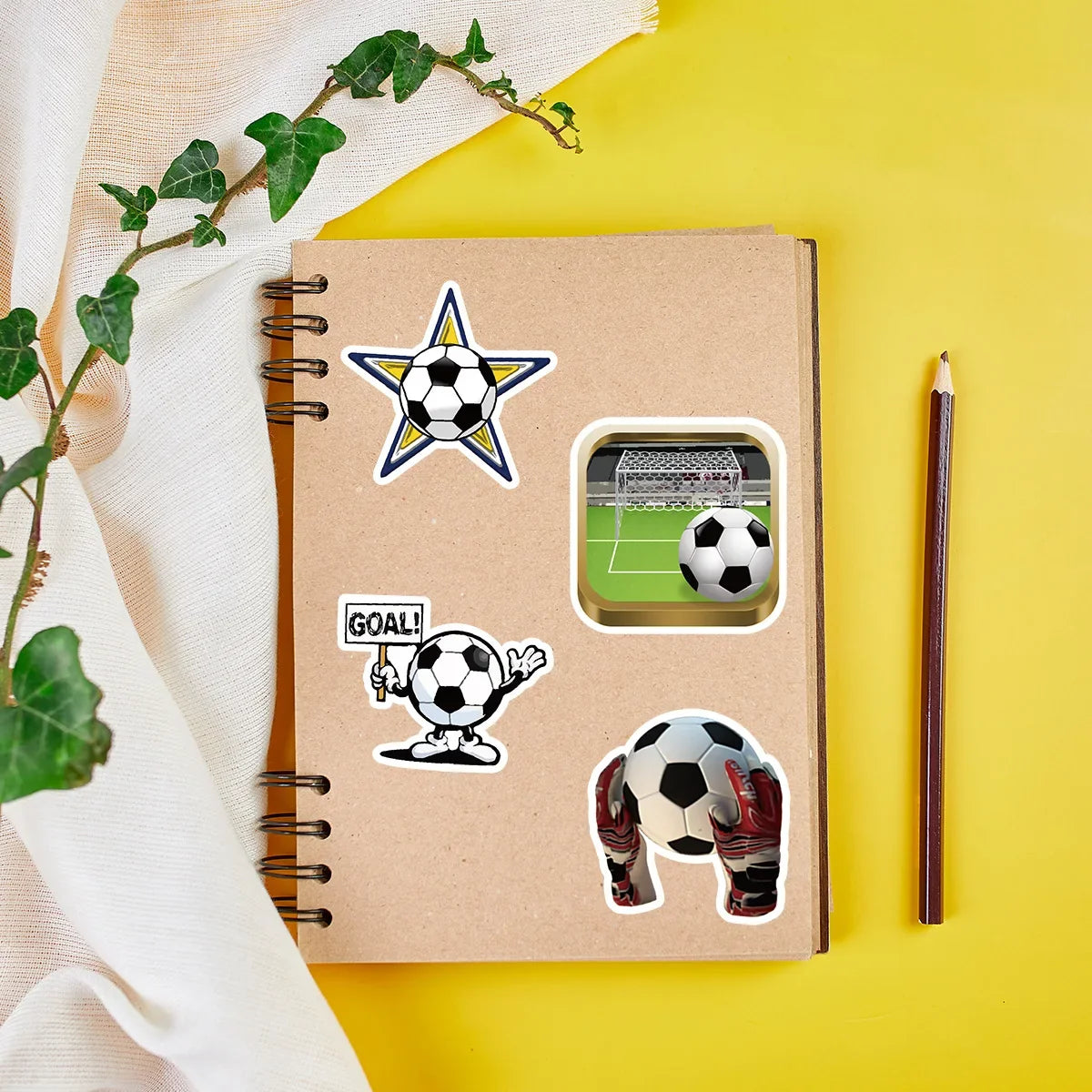 50/100PCS Football Graffiti Stickers Sports Ball Waterproof Decorative Stickers Creative Football Stationery Stickers